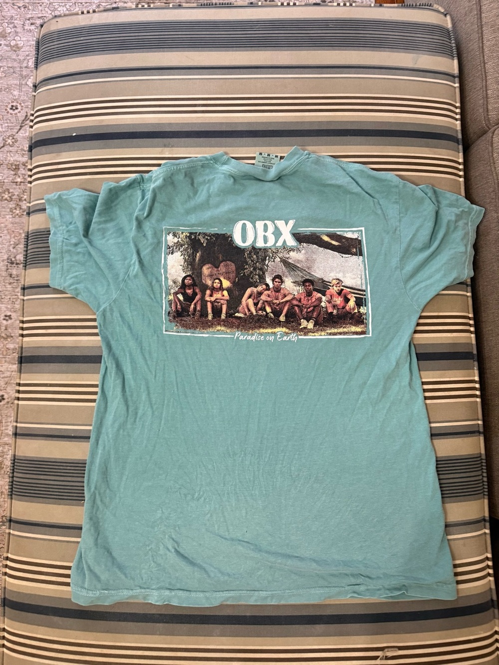 Comfort Colors OBX Vintage Group Photo Graphic Tee in Teal Blue